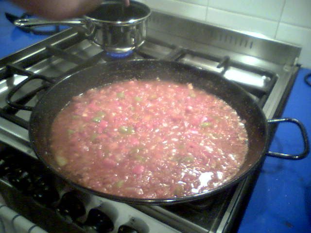 Sofrito en la sartén